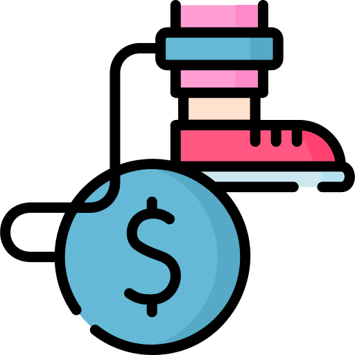 Debt business and finance bankrupt money icon