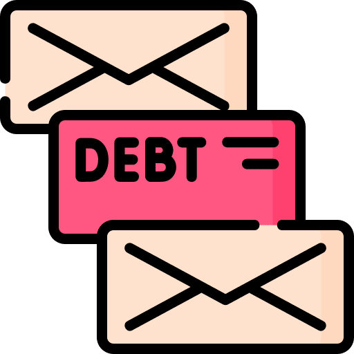 Debt business and finance envelope debt icon
