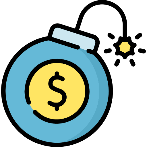 Debt financial business and finance money icon