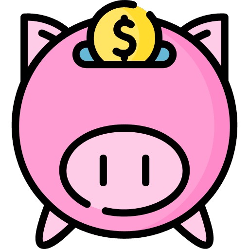 Piggy bank coin money save icon