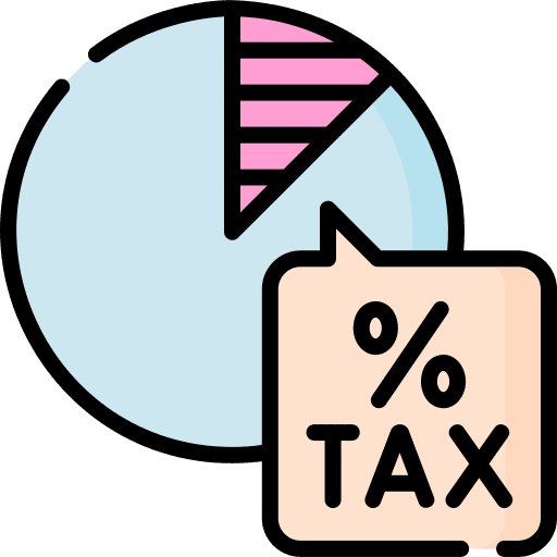Tax percentage tax money icon