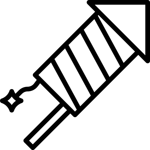 Firecracker rocket fireworks petard icon