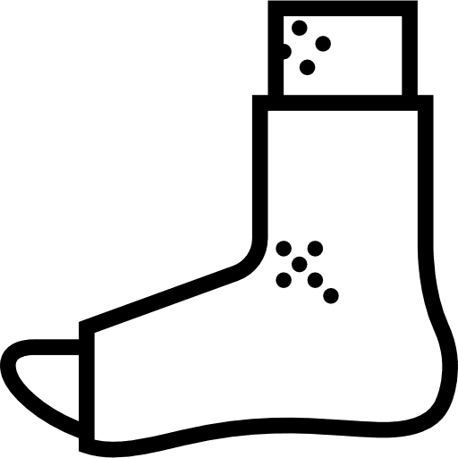 Plastered foot body part medical anatomy icon