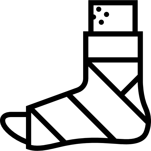 Plastered foot body part medical plastered foot icon