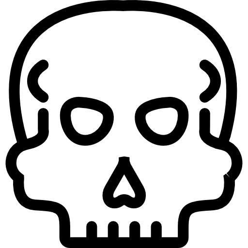 Skull anatomy signs medical icon