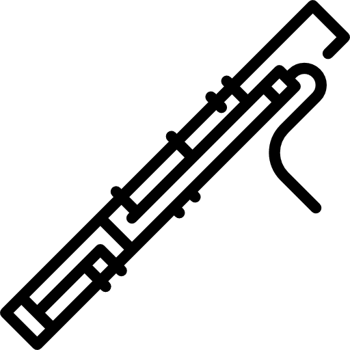 Bassoon orchestra wind instrument music and multimedia icon