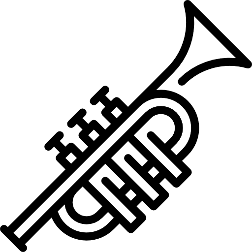 Trumpet music and multimedia orchestra music icon