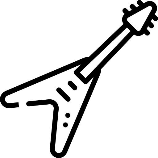 Electric guitar orchestra music and multimedia music icon