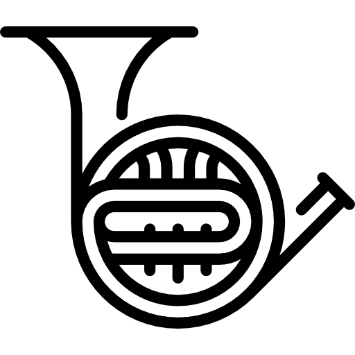 French horn french horn music and multimedia wind instrument icon