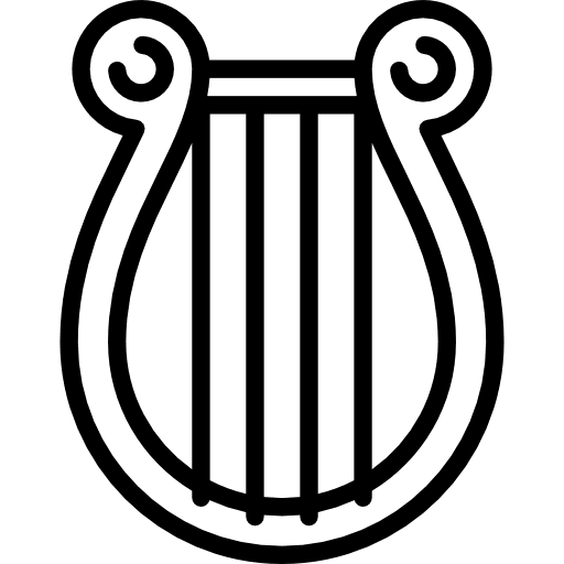 Harp music and multimedia musical instrument string instrument icon