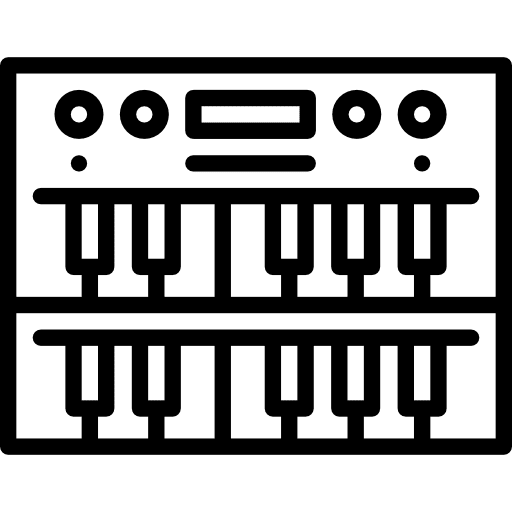 Organ synthesizers organs music and multimedia icon