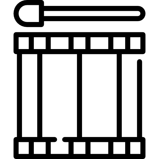 Drum music and multimedia drumsticks percussion instrument icon