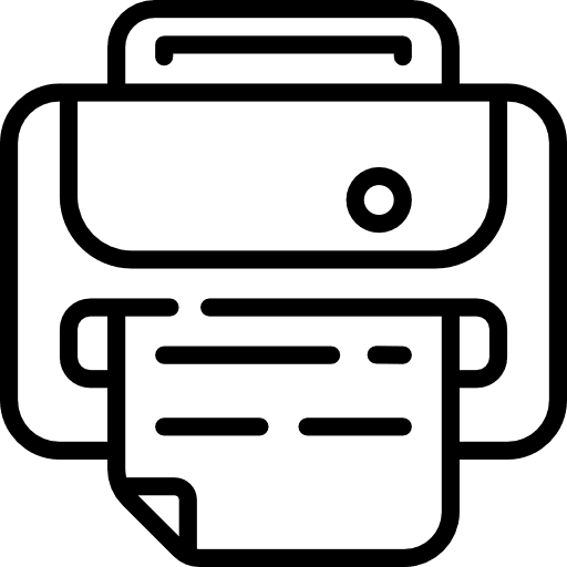 Printer paper ink printing icon