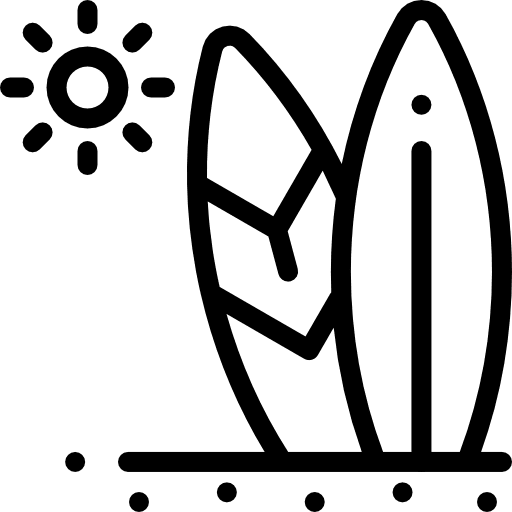 Surfboard surfing summertime surfboard icon