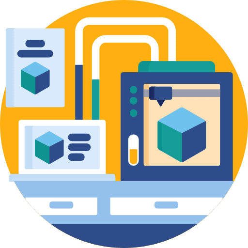 3d printer equipment plastic design icon