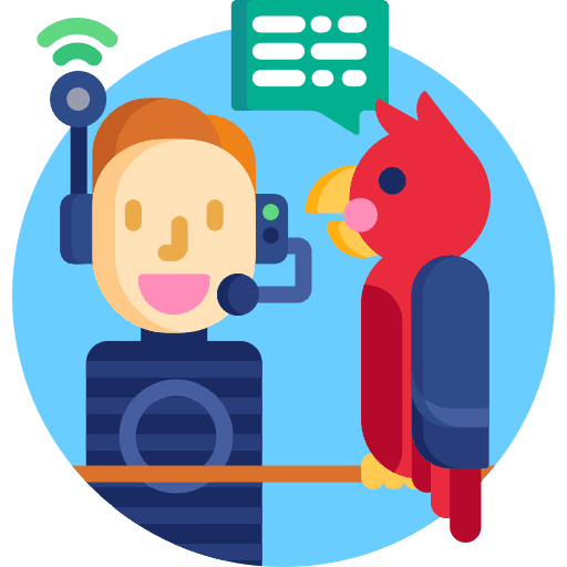 Animal communication parrot dialogue conversation icon