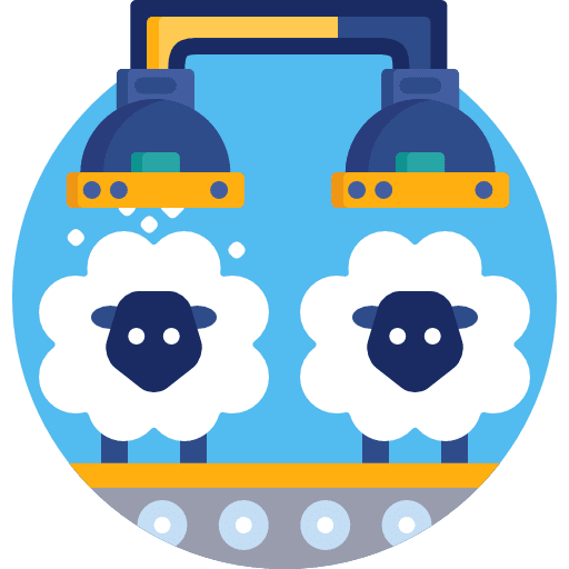 Cloning animal sheep factory icon