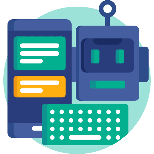 Robot electronics automaton technology icon