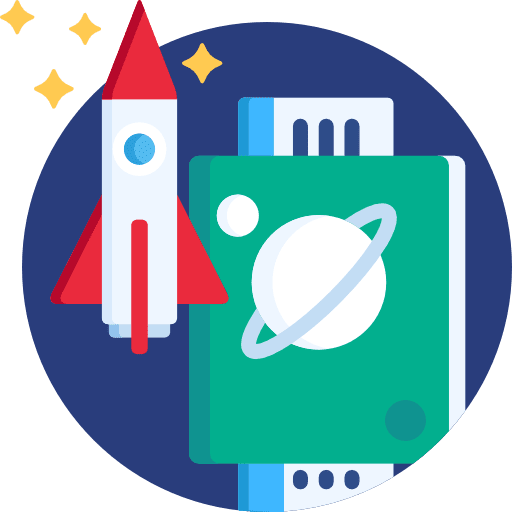 Space tourism transportation spaceship station icon