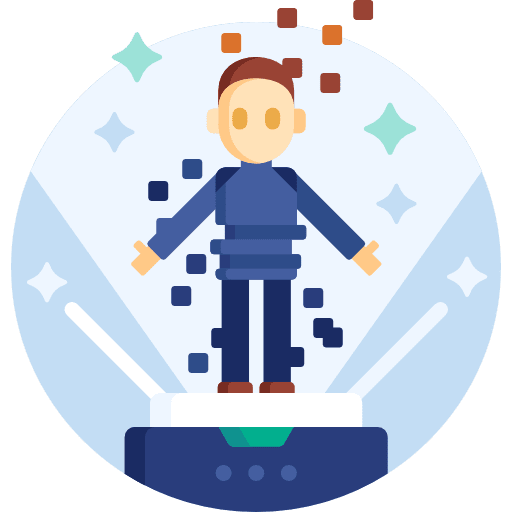 Hologram user technology hologram icon