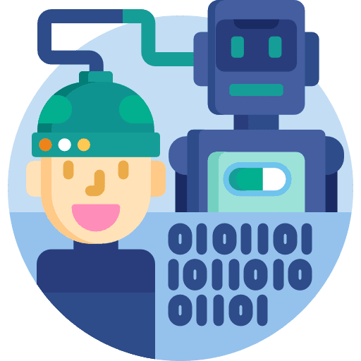 Mind transfer device technology head icon