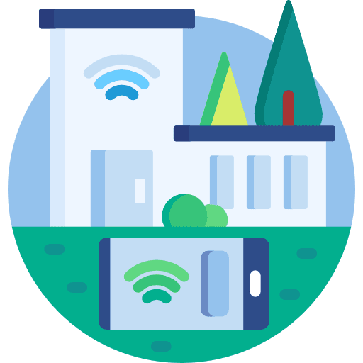 Smart house smart house smart home architecture and city icon