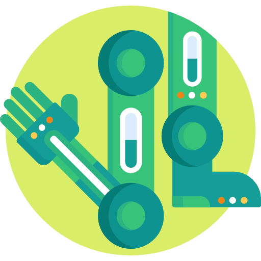 Robotic limb technology leg hand icon