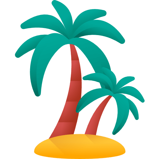 Palm tree nature summertime beach icon