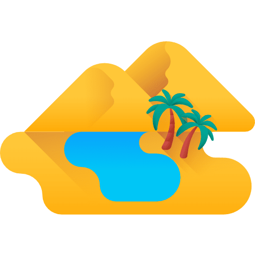 Oasis palm tree oasis island icon
