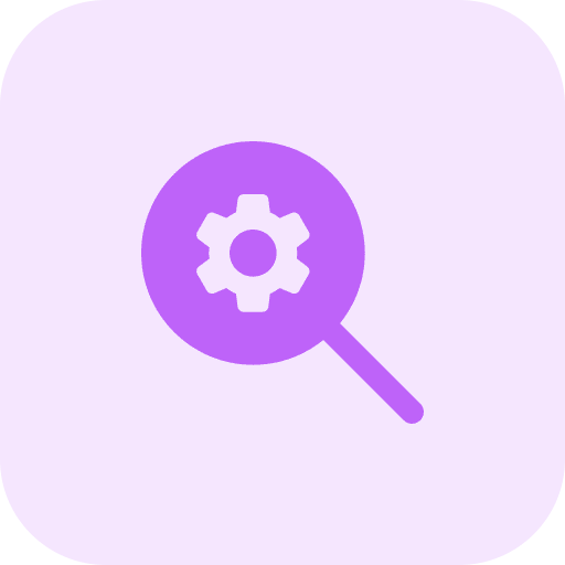 Search cogwheel edit tools zoom icon