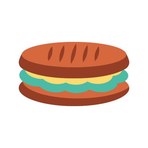 Burger food and restaurant hamburger nutrition icon