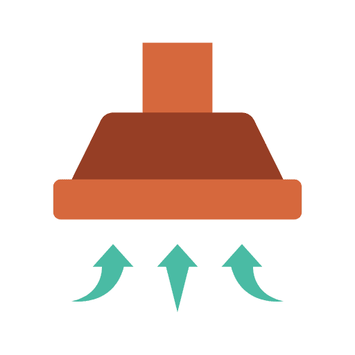 Extractor hood kitchen furniture and household hood icon