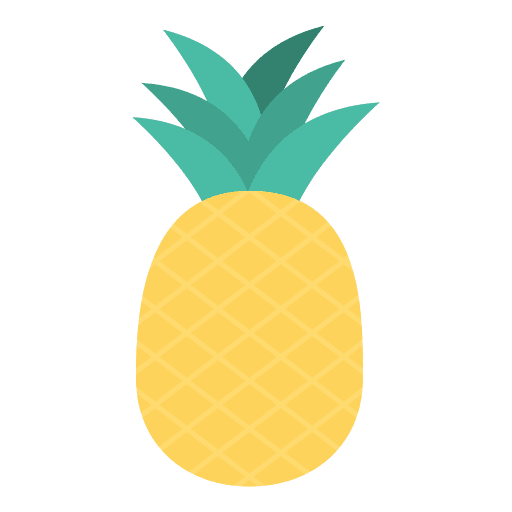Pineapple fruit organic food and restaurant icon