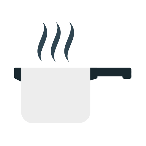 Pot cooking food and restaurant kitchenware icon