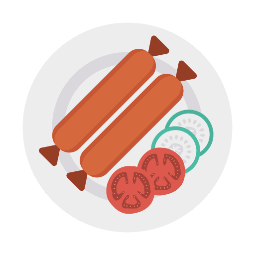 Sausage food and restaurant food junk food icon