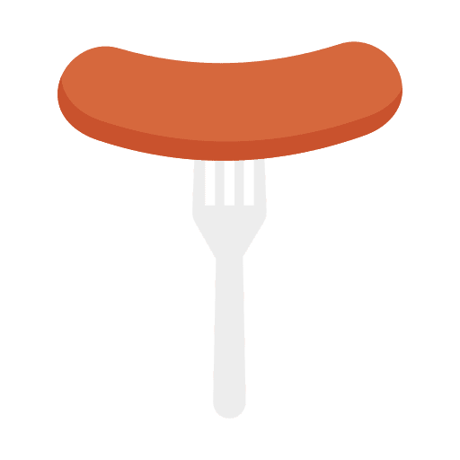 Sausage food and restaurant sausage gastronomy icon