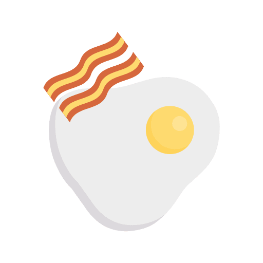Breakfast bacon nutrition gastronomy icon