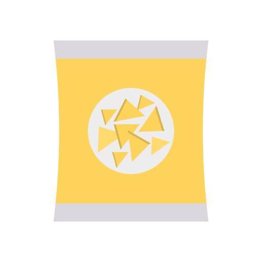 Chips food and restaurant chips snacks icon