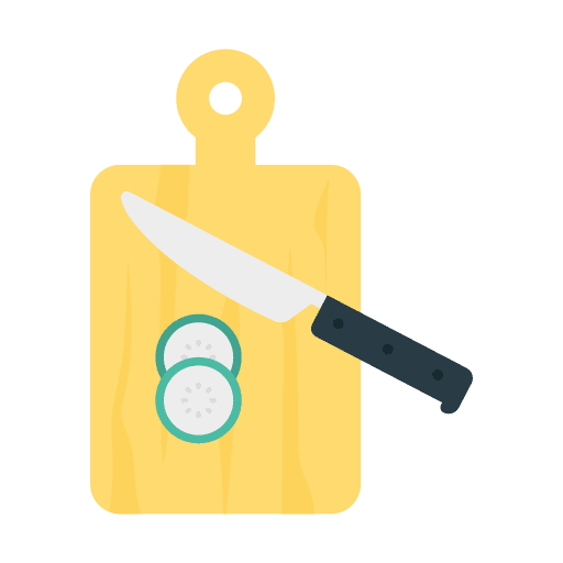 Cutting board chopping food and restaurant cut icon