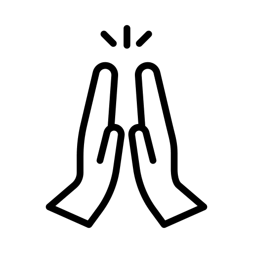 Praying hands praise gesture icon