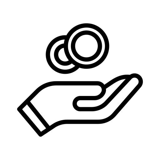 Charity giving cultures coins icon