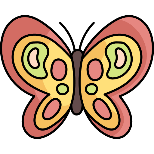 Butterfly wild life animals flower icon