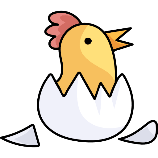 Chick hatch egg spring icon