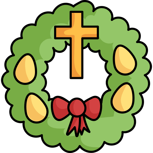 Wreath easter ornament bow icon