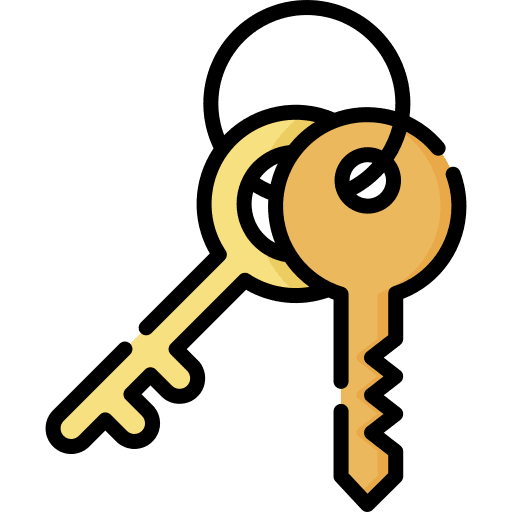 Keys home real estate house icon