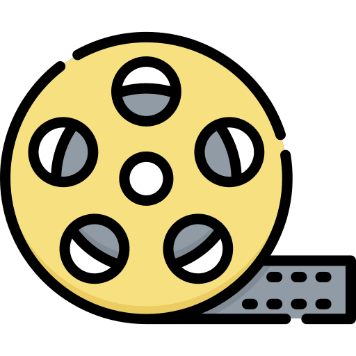 Film reel communications technology filming icon Film reel communications technology filming icon