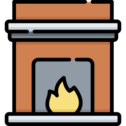 Fireplace christmas furniture and household room icon Fireplace christmas furniture and household room icon