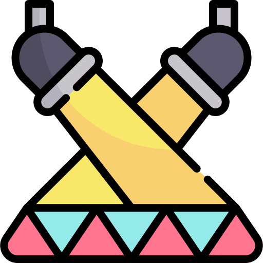 Stage illumination technology lights icon Stage illumination technology lights icon
