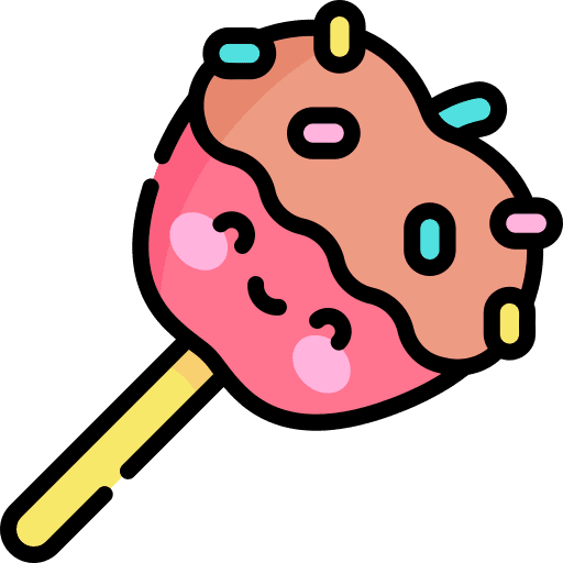 Caramel apple fruit dessert food and restaurant icon Caramel apple fruit dessert food and restaurant icon