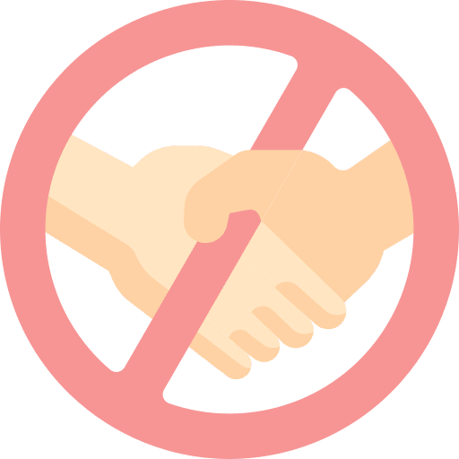 No handshake forbidden coronavirus covid 19 icon